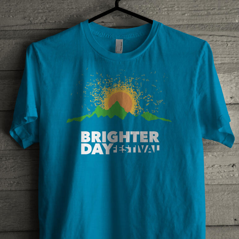 Brighter Day Festival Logo on a T-Shirt